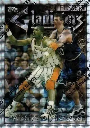 1996-97 Finest #124 Refractors Hakeem Olajuwon