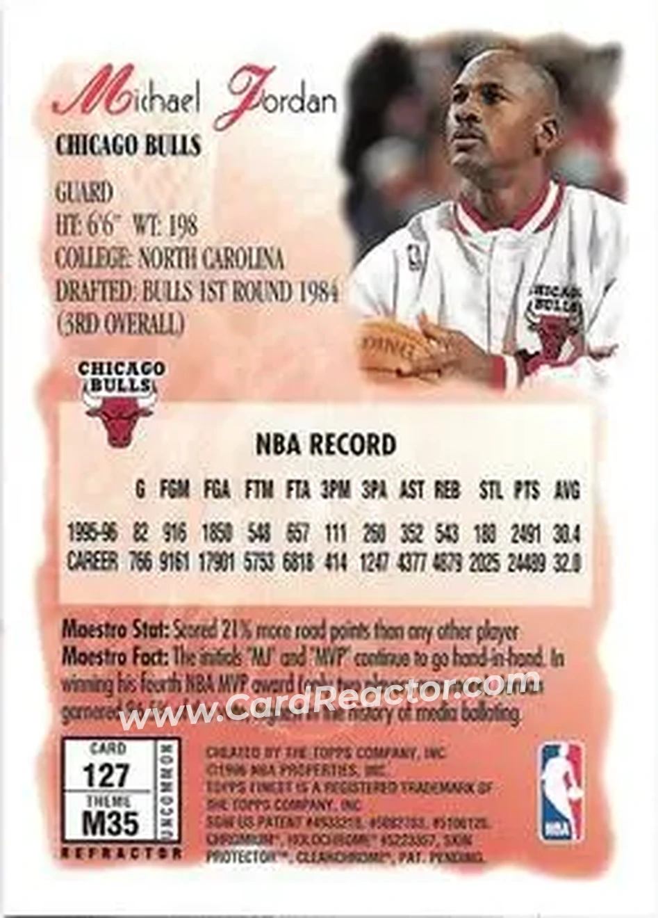 Back of Michael Jordan