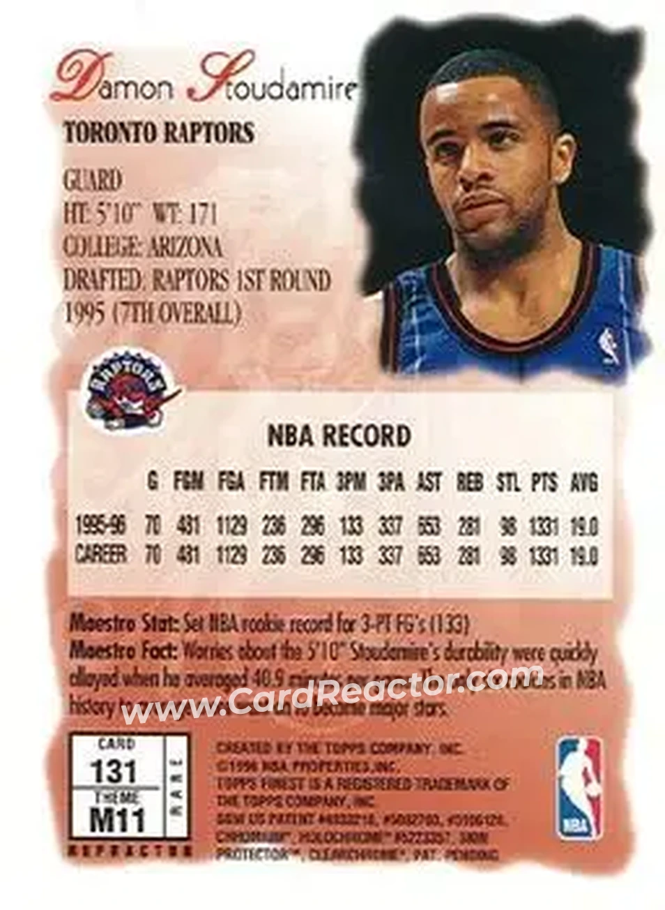 Back of Damon Stoudamire