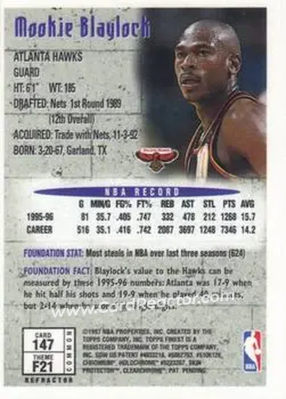 Back of Mookie Blaylock