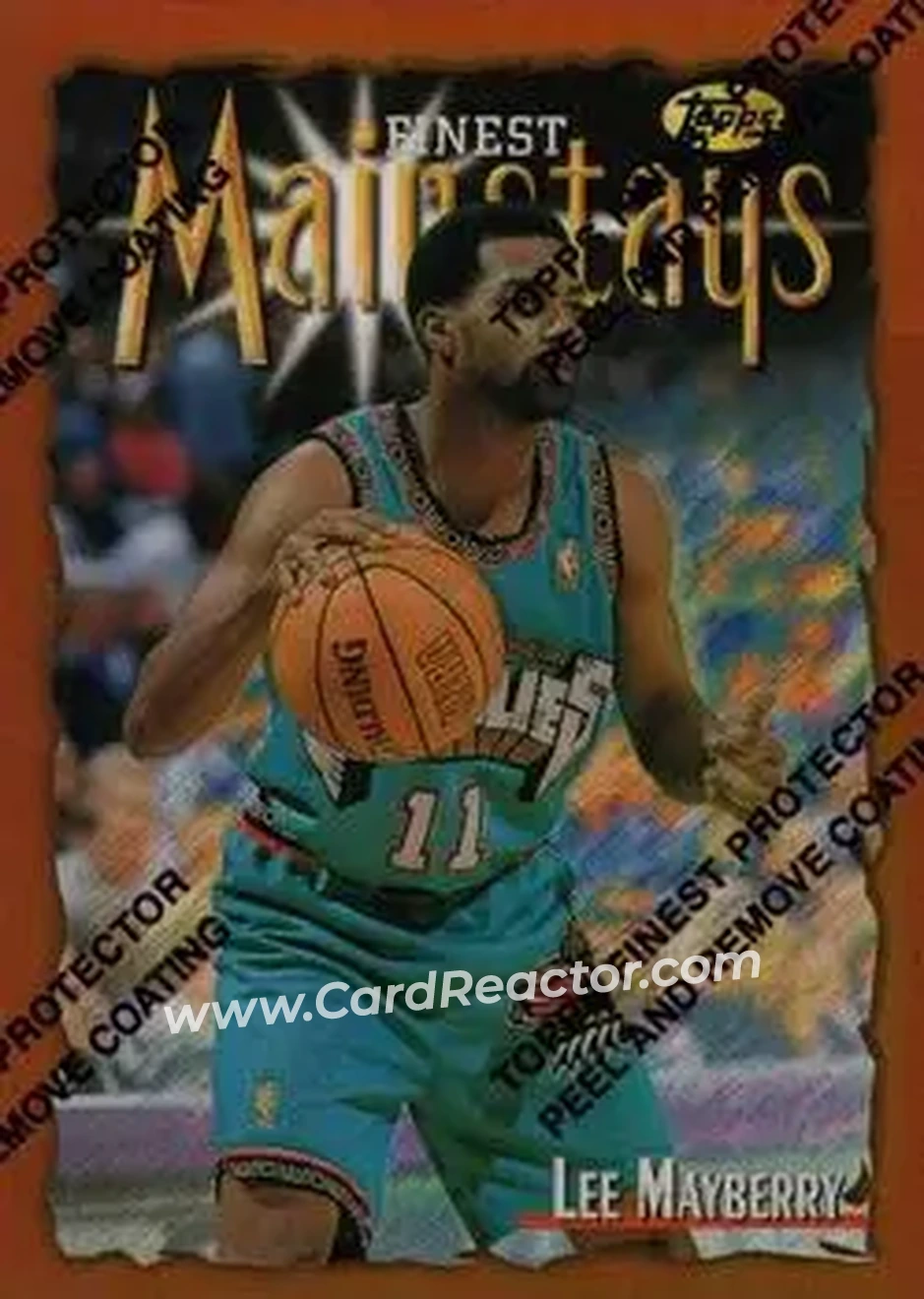 1996-97 Finest - Refractors #157 - Lee Mayberry - Vancouver Grizzlies 1996-97 Finest - Refractors #157 - Lee Mayberry - Vancouver Grizzlies