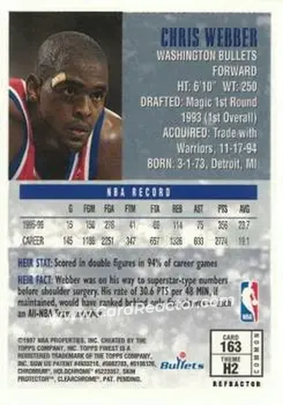 Back of Chris Webber