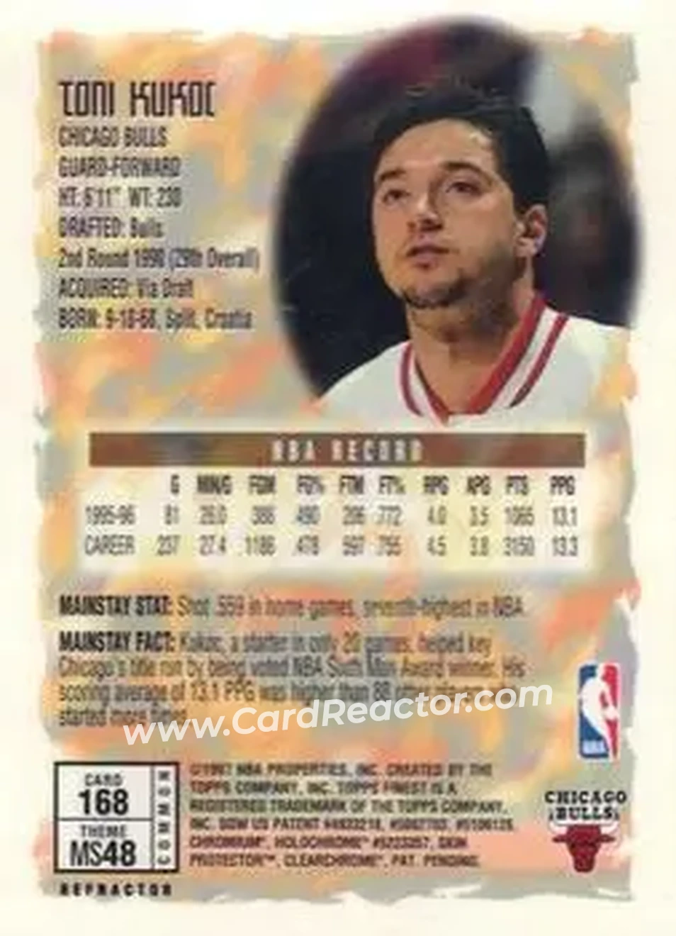 Back of Toni Kukoc