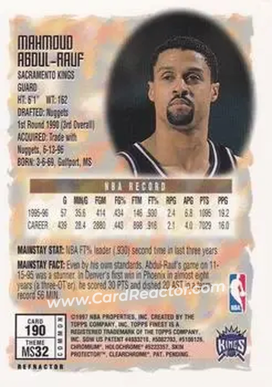 Back of Mahmoud Abdul-Rauf