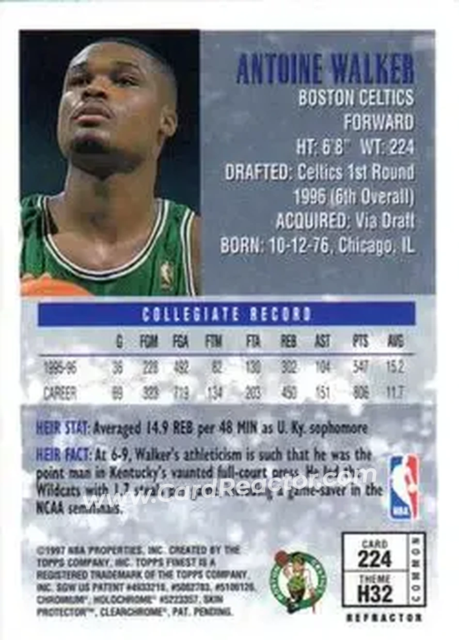 Back of Antoine Walker