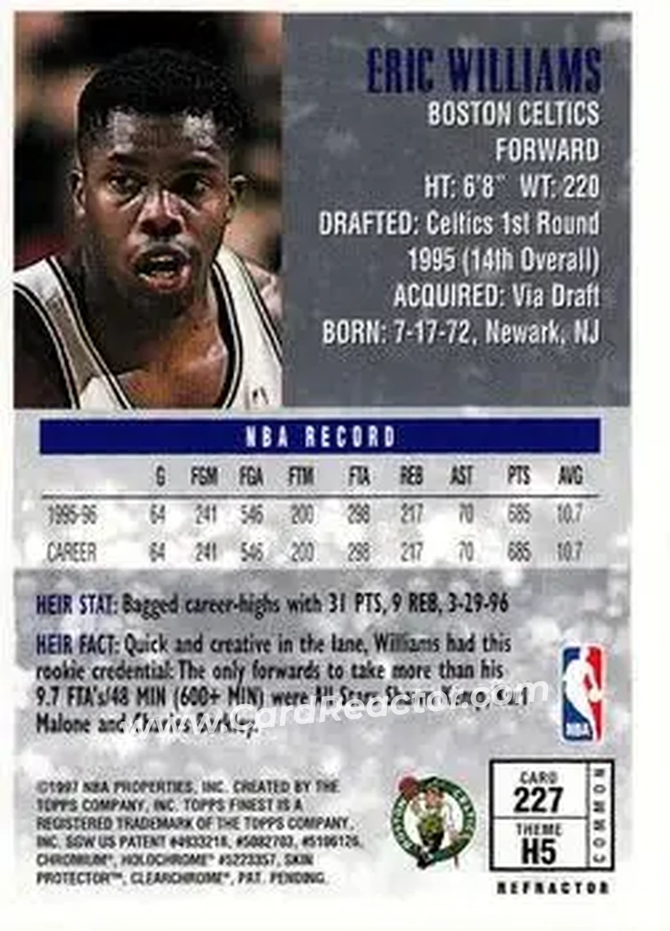Back of Eric Williams