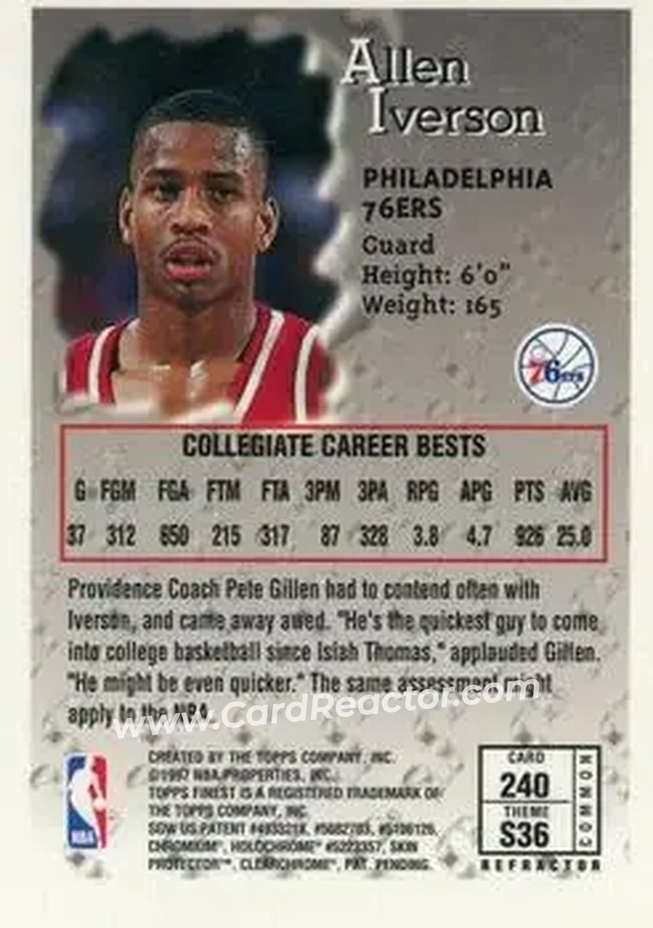 Back of Allen Iverson