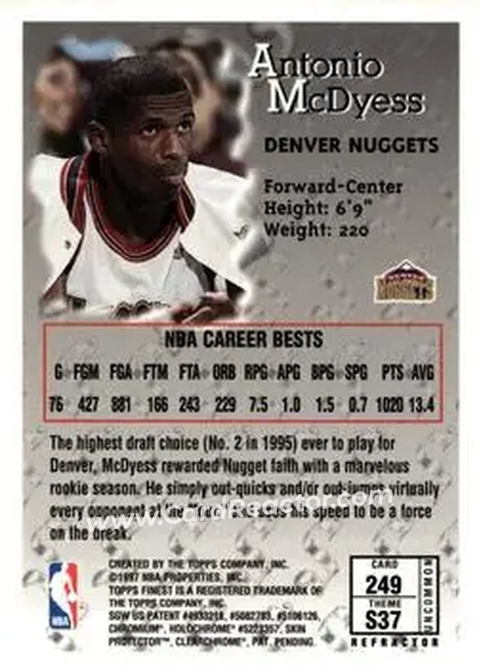 Back of Antonio McDyess