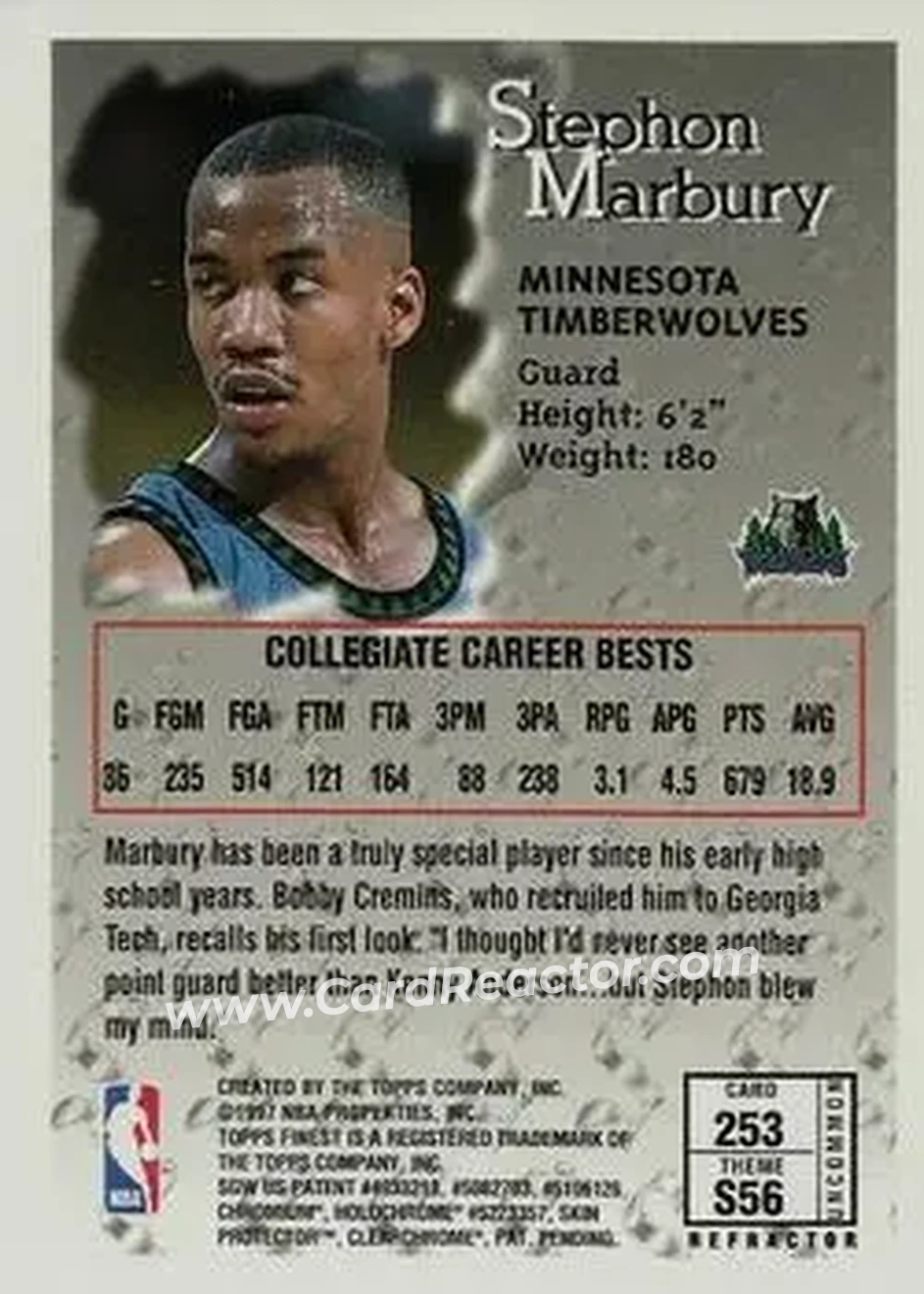 Back of Stephon Marbury