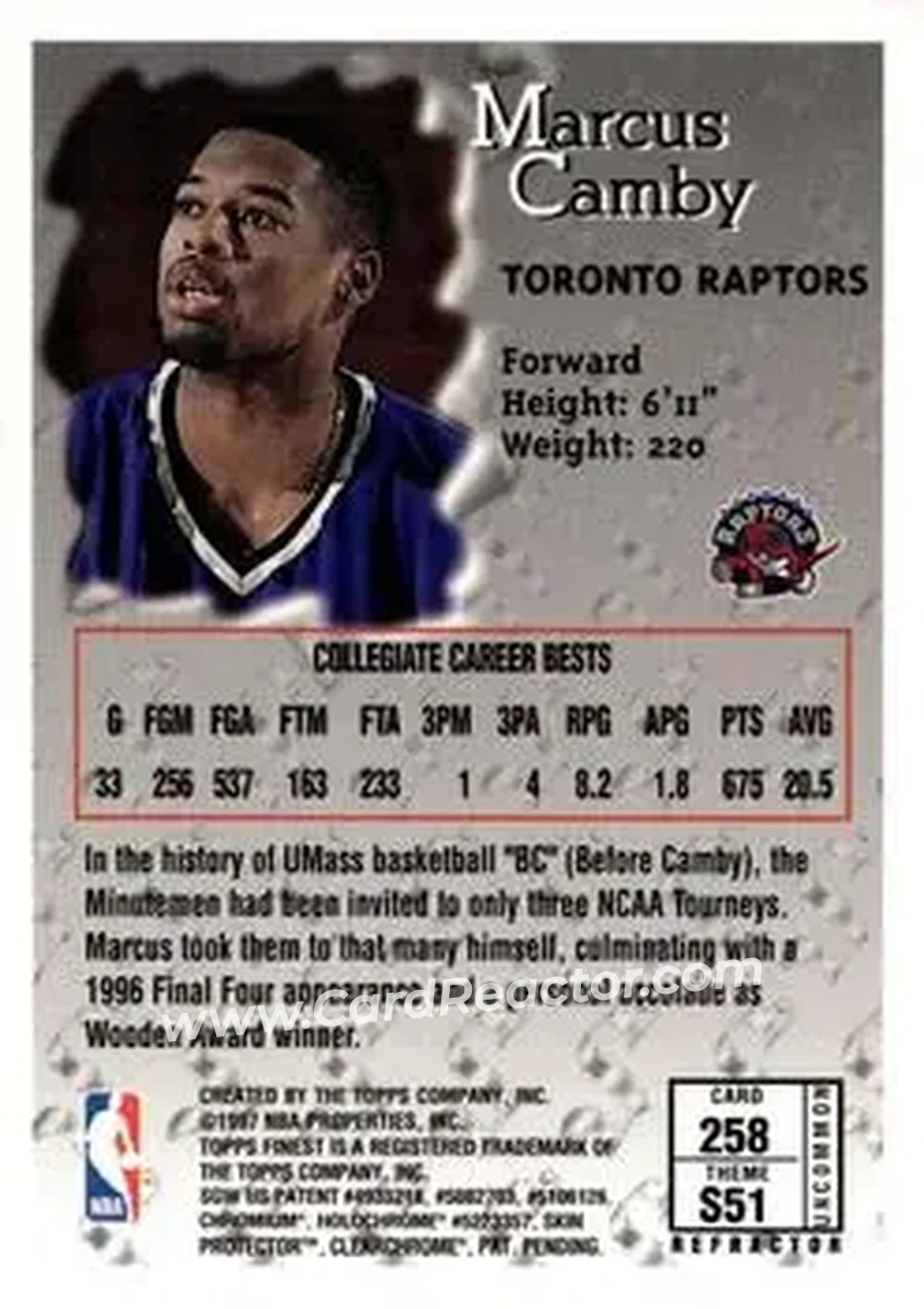 Back of Marcus Camby