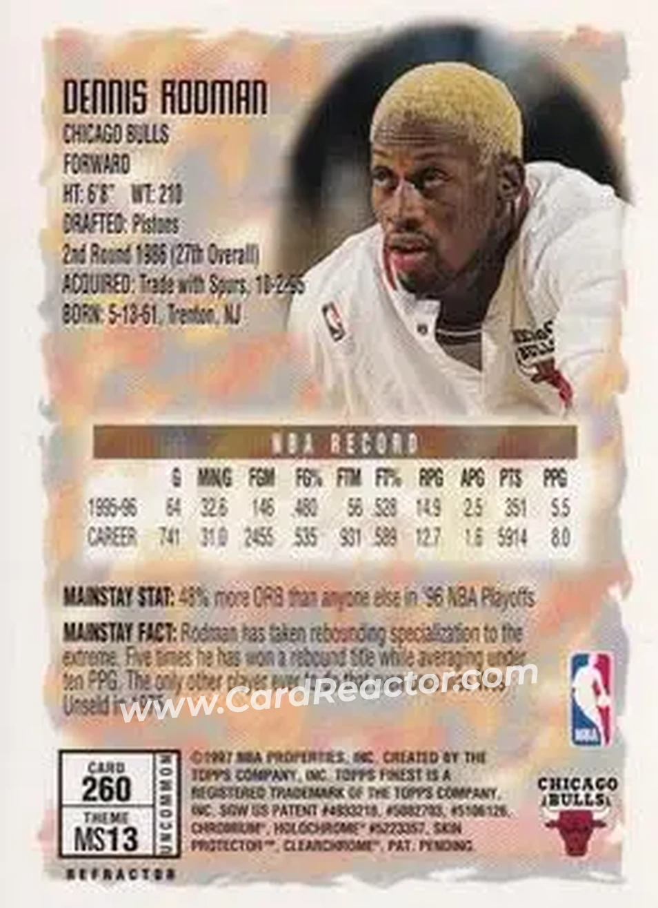 Back of Dennis Rodman
