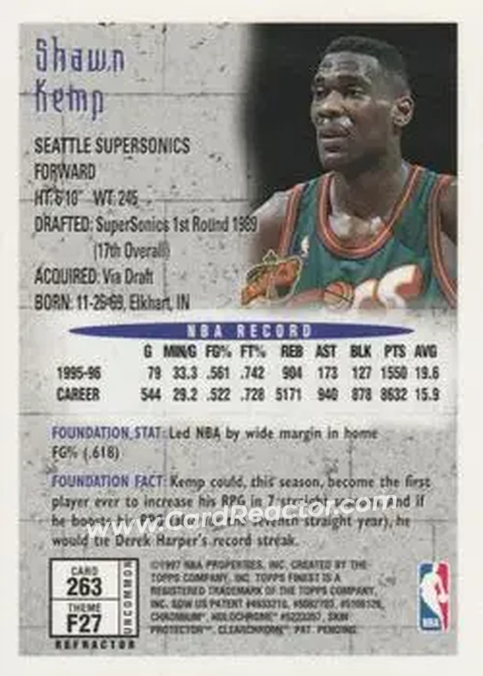 Back of Shawn Kemp
