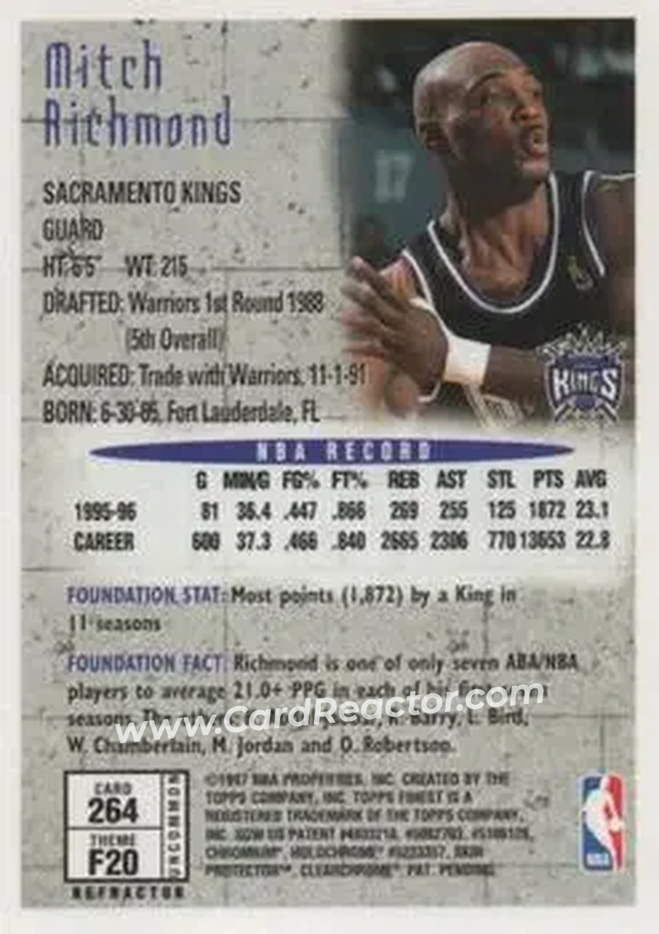 Back of Mitch Richmond