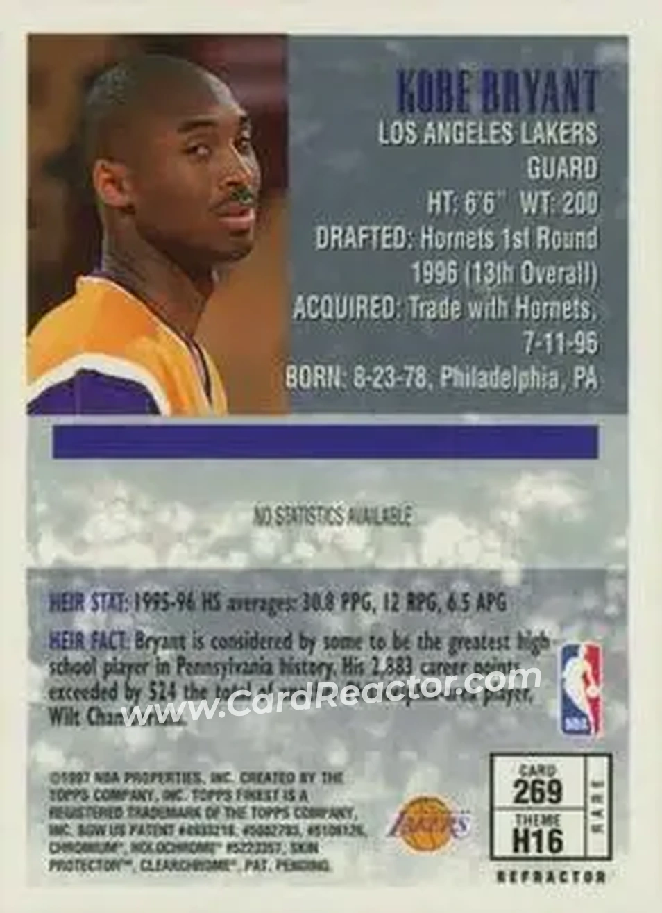 Back of Kobe Bryant