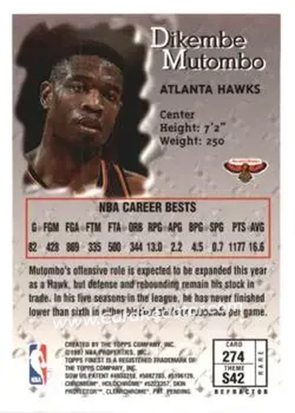 Back of Dikembe Mutombo