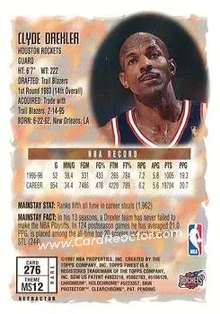 Back of Clyde Drexler