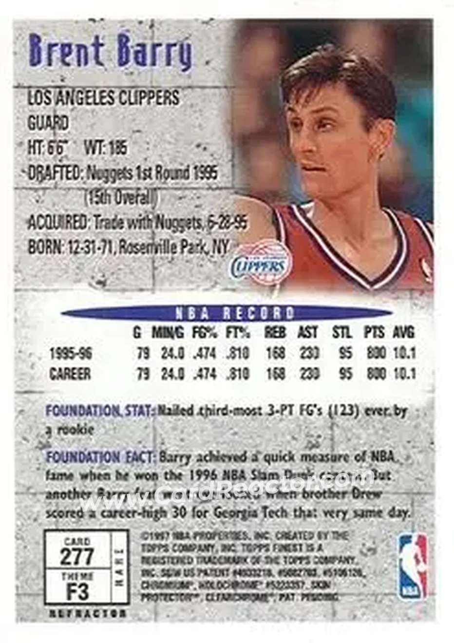 Back of Brent Barry