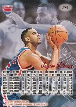 Back of Jayson Williams