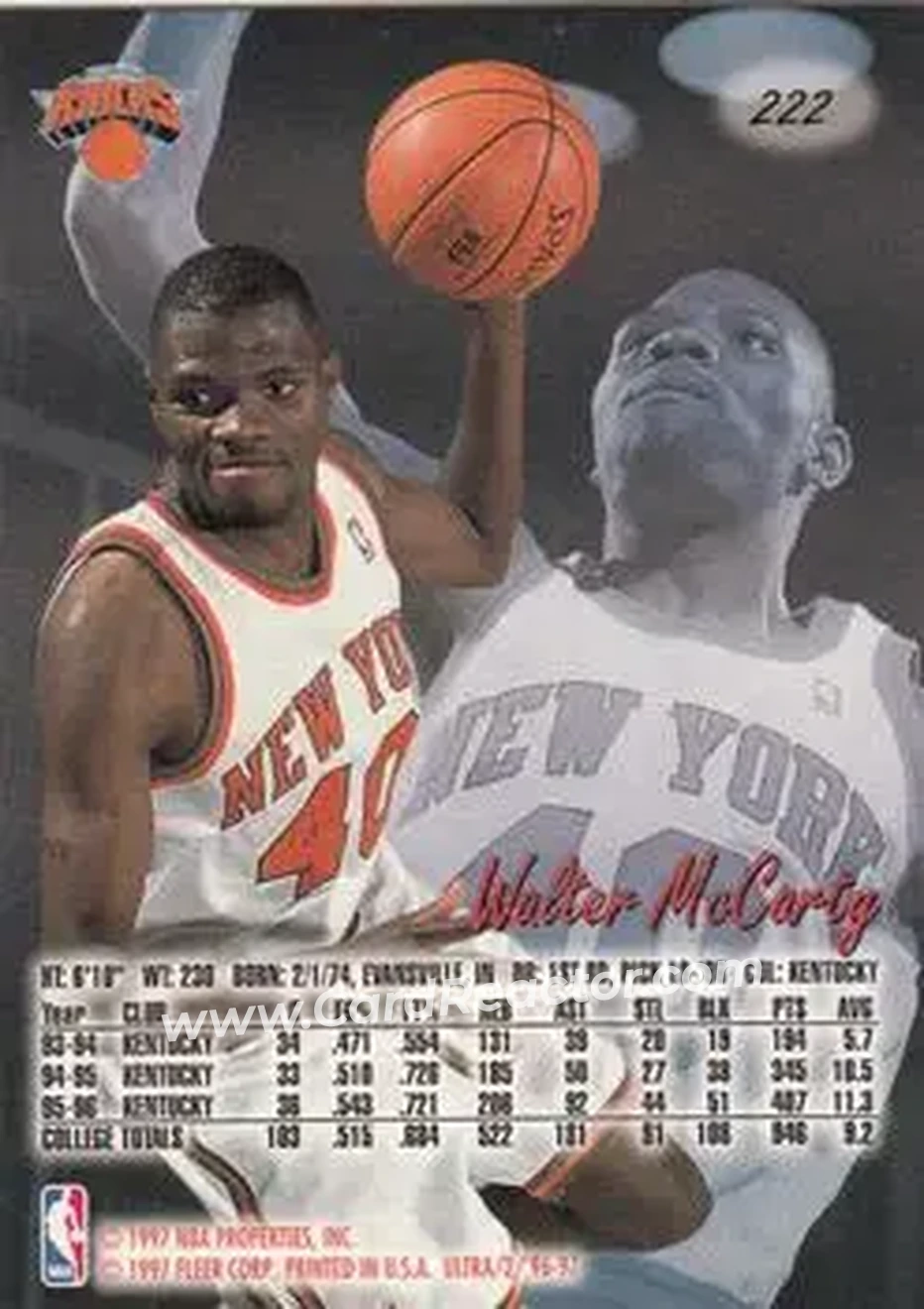 Back of Walter McCarty