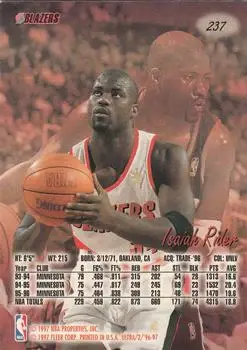 Back of Isaiah Rider