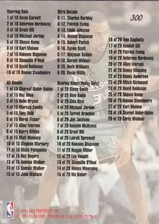 Card #300 back