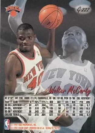 Walter McCarty back