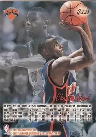 Charlie Ward back