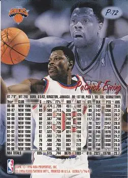 Back of Patrick Ewing