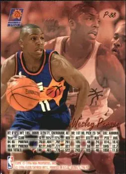 1996-97 Ultra - Platinum Medallion #P-88 - Wesley Person - Phoenix Suns - Back