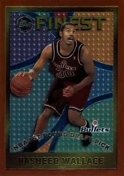 1995-96 Finest #114 - Rasheed Wallace - Washington Bullets - Front 1995-96 Finest #114 - Rasheed Wallace - Washington Bullets - Front