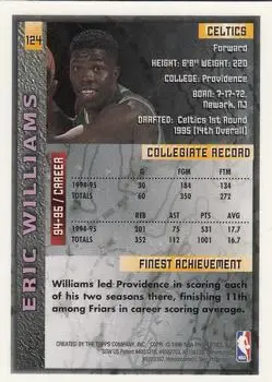1995-96 Finest #124 - Eric Williams - Boston Celtics - Back