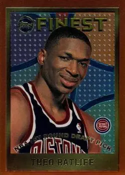 1995-96 Finest #128 - Theo Ratliff - Detroit Pistons - Front 1995-96 Finest #128 - Theo Ratliff - Detroit Pistons - Front