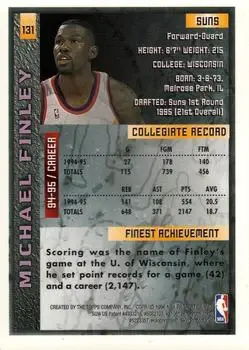 1995-96 Finest #131 - Michael Finley - Phoenix Suns - Back 1995-96 Finest #131 - Michael Finley - Phoenix Suns - Back