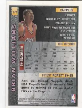 1995-96 Finest #147 - Bison Dele - Los Angeles Clippers - Back