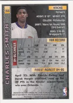 1995-96 Finest #155 - Charles Smith - New York Knicks - Back
