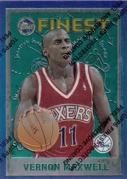 1995-96 Finest #166 - Vernon Maxwell - Philadelphia 76ers - Front
