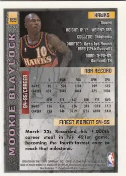 1995-96 Finest #169 - Mookie Blaylock - Atlanta Hawks - Back
