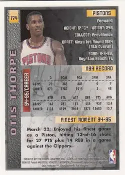 1995-96 Finest #174 - Otis Thorpe - Detroit Pistons - Back