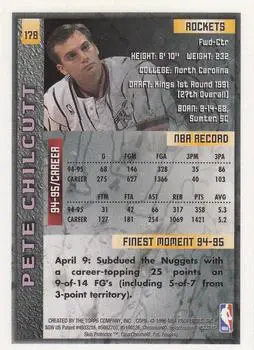 1995-96 Finest #178 - Pete Chilcutt - Houston Rockets - Back