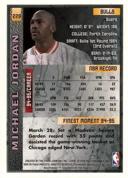 1995-96 Finest #229 - Michael Jordan - Chicago Bulls - Back 1995-96 Finest #229 - Michael Jordan - Chicago Bulls - Back