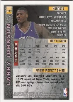 Back of Larry Johnson