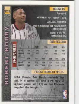 1995-96 Finest #236 - Robert Horry - Houston Rockets - Back