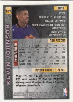 1995-96 Finest #237 - Kevin Johnson - Phoenix Suns - Back