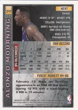 Back of Alonzo Mourning