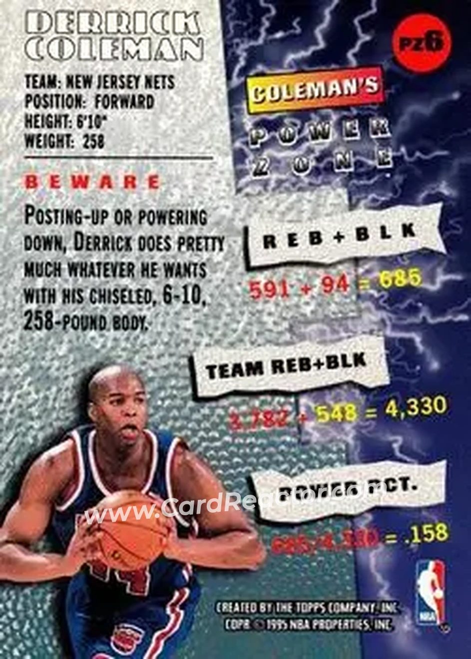 Back of Derrick Coleman