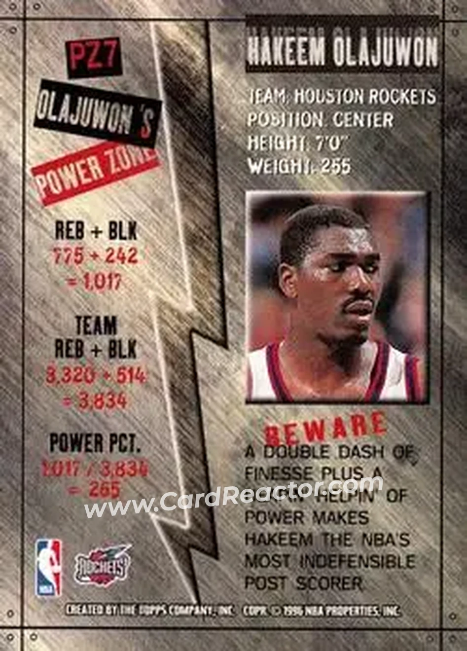 Back of Hakeem Olajuwon