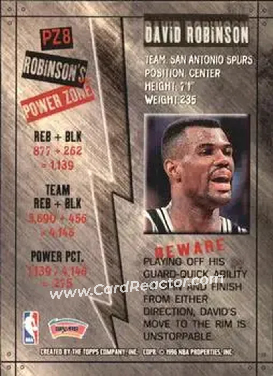 Back of David Robinson