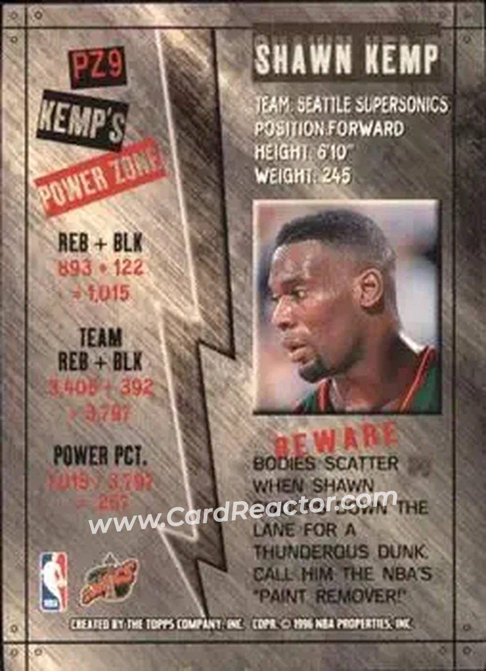Back of Shawn Kemp