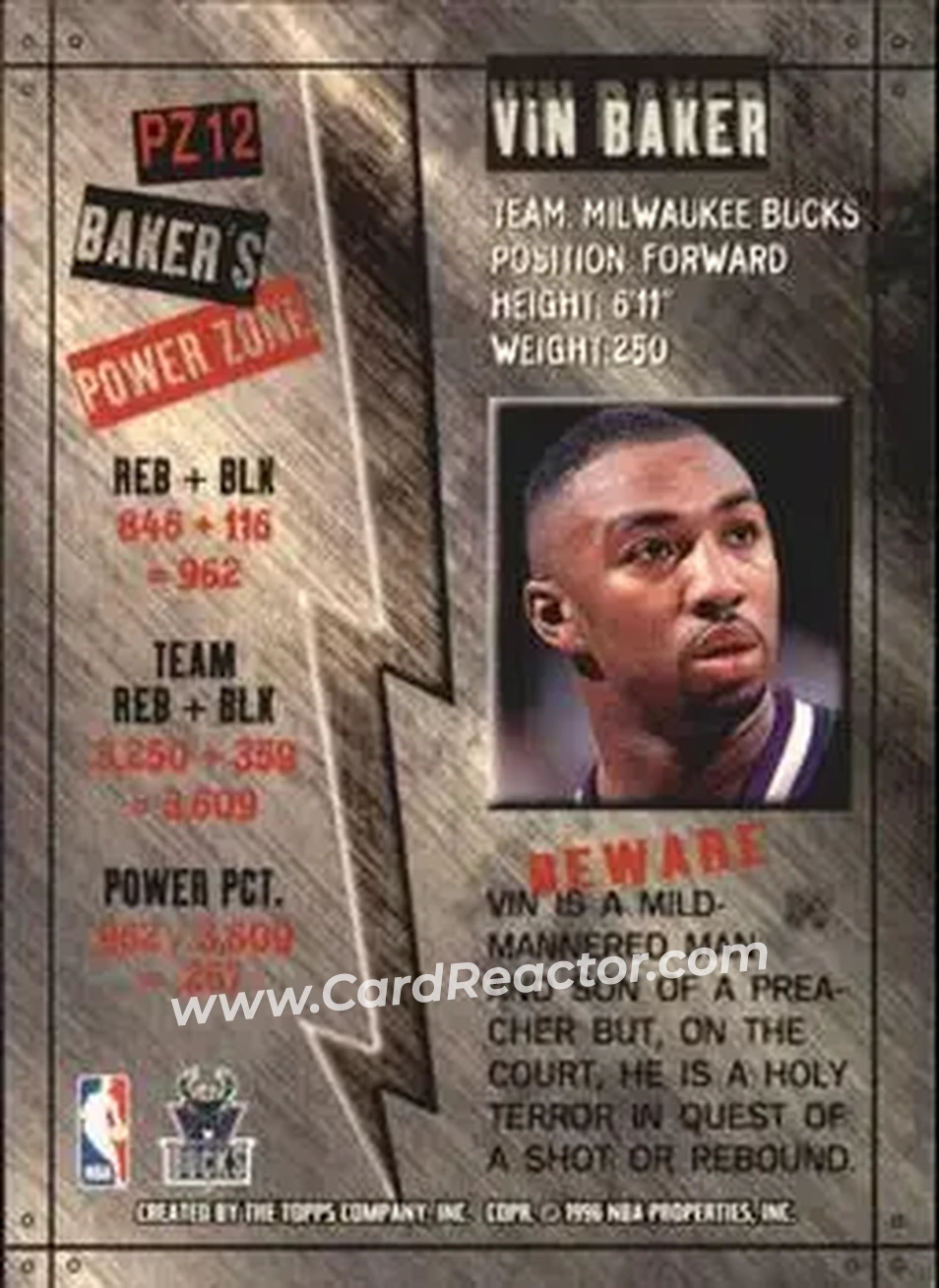 Back of Vin Baker
