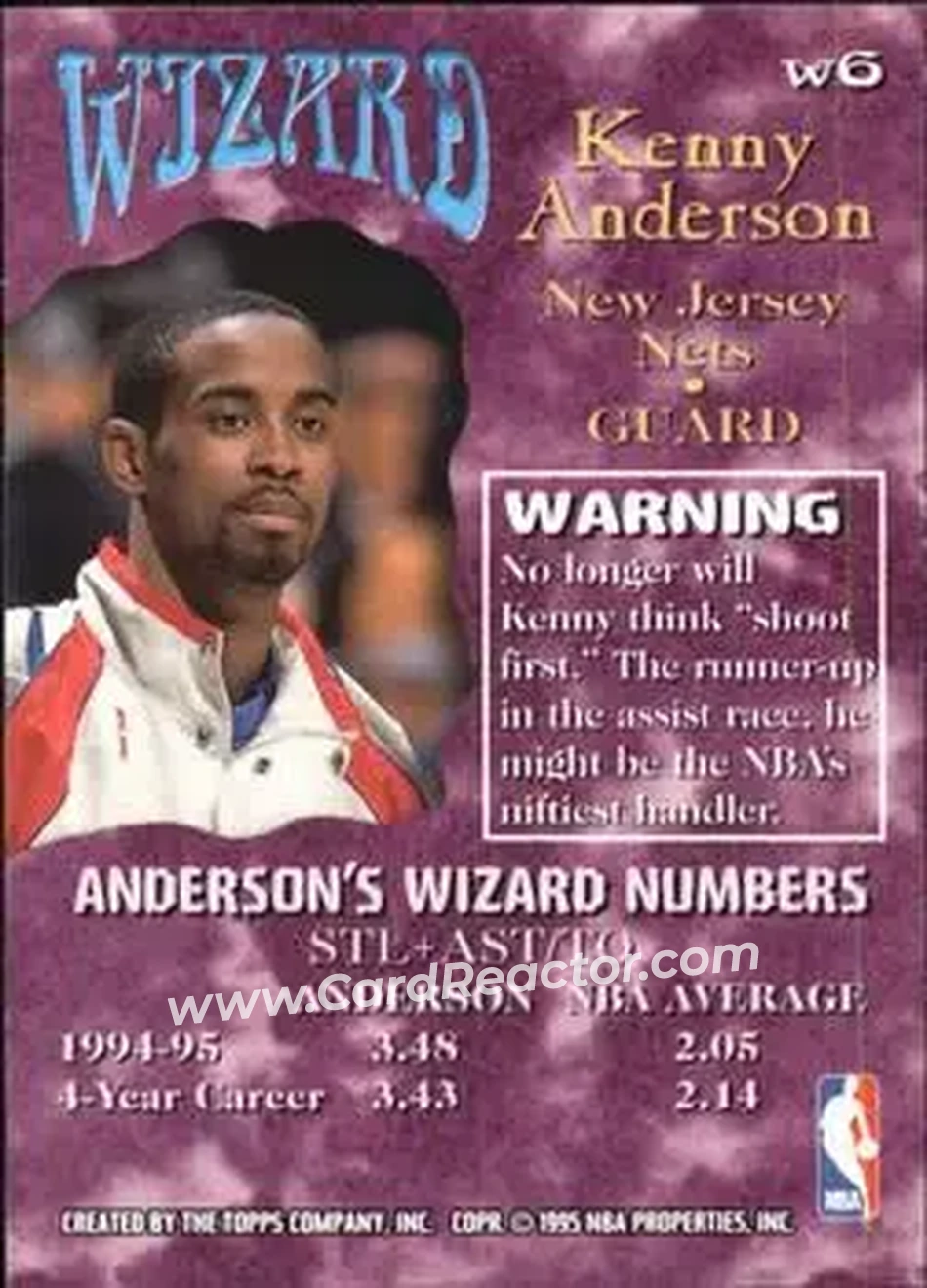 Back of Kenny Anderson